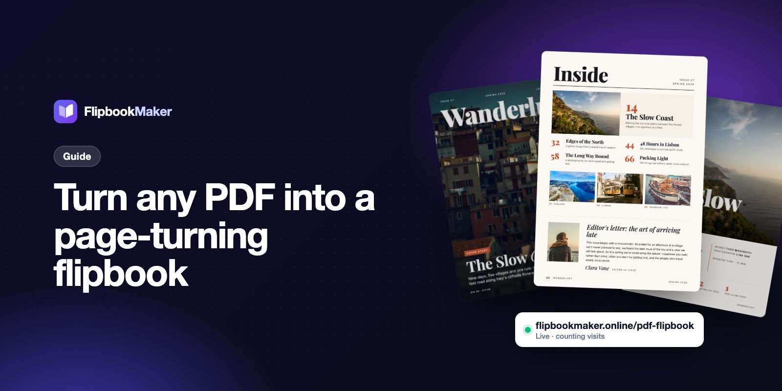 A travel magazine PDF turned into a page-turning flipbook